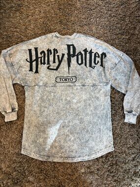 Harry Potter Spirit Jersey Tokyo Gray Acid Wash Long Sleeve Shirt Size Small